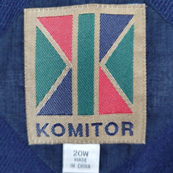 VTG Komitor Navy Buttoned Removable Liner Pockets Trench Coat 20W - Picture 3 of 16